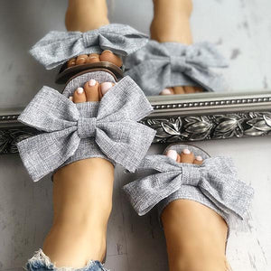 Cloth Bow Knot Women's Slippers